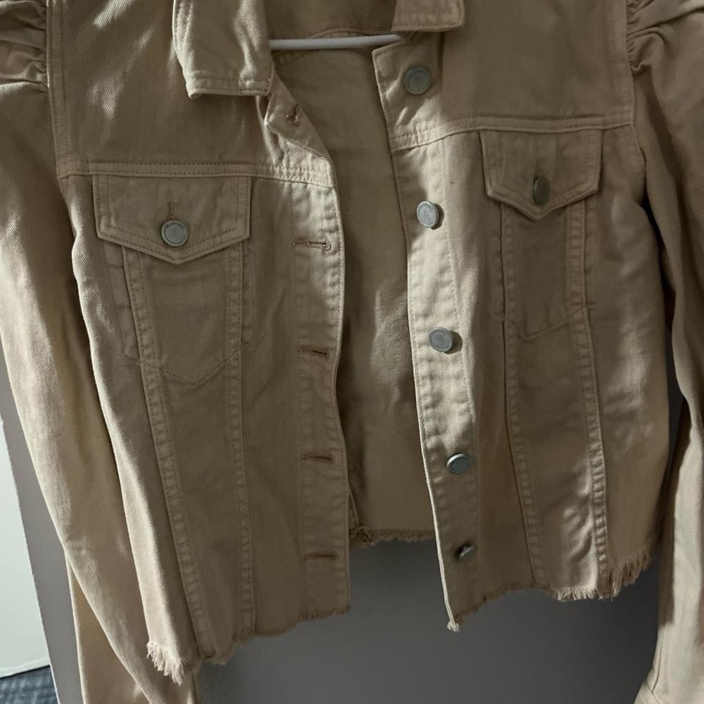 Blank NYC Tan Jean Jacket Classic Denim Style